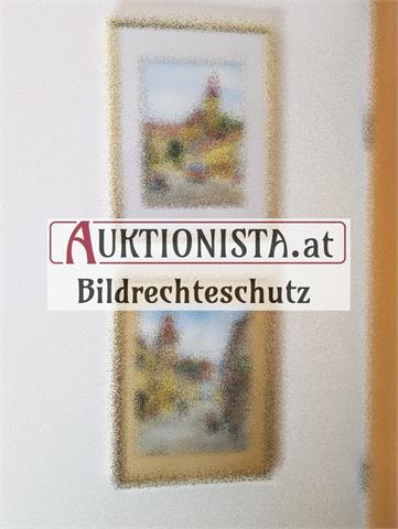 Zwei Aquarelle auf Papier "Wien und Perchtoldsdorf" signiert Seidler